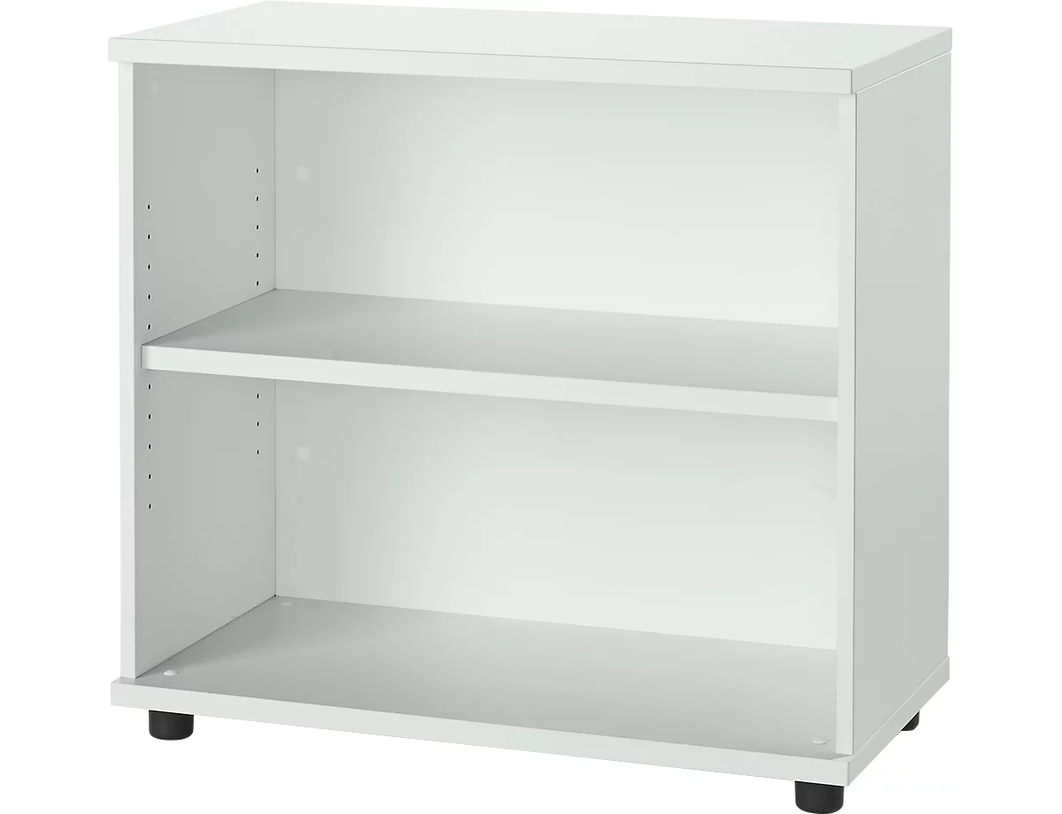 Schäfer Shop Select Estantería auxiliar, de madera, 2 estantes, An 800 x P 421 x Al 750 mm, gris luminoso