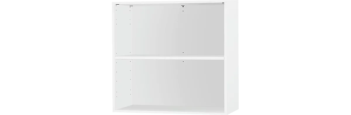 Schäfer Shop Select Estantería auxiliar/superior Start Up, comp. en altura con escritorio Start Up, 2 AA y 1 estante, An 800 x P 420 x Al 726 mm, blanco