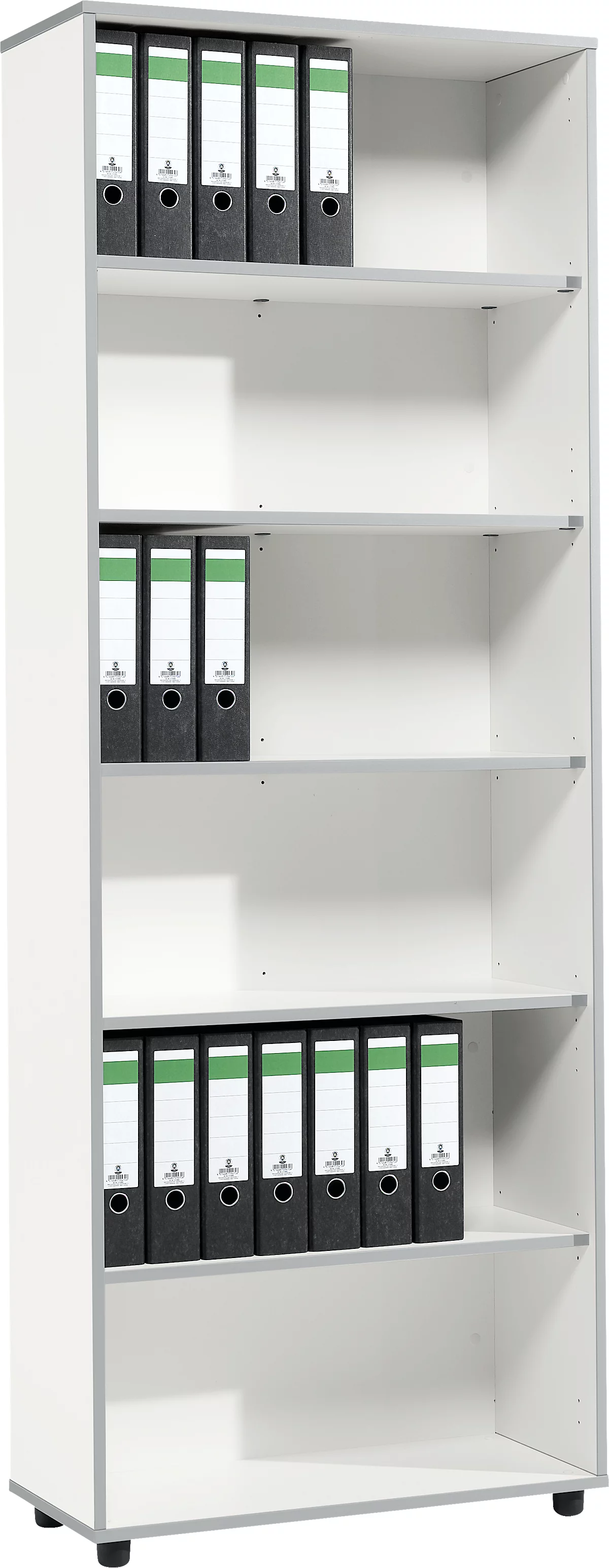 Schäfer Shop Select Estantería MOXXO IQ, madera, 6 compartimentos, 6 AA, An 801 x P 362 x Al 2168 mm, blanco