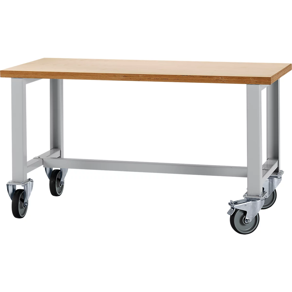 Schäfer Shop Select Établi mobile - l. 1500 x P 700 x H 835 mm - hêtre - piètement gris clair