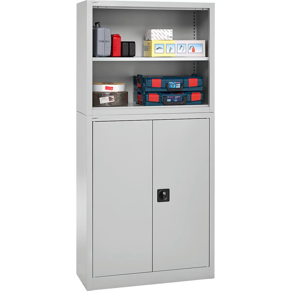 Schäfer Shop Select Étagère à poser MS, 2 HC, L 950 x P 400 x H 800 mm, tôle d'acier, gris clair