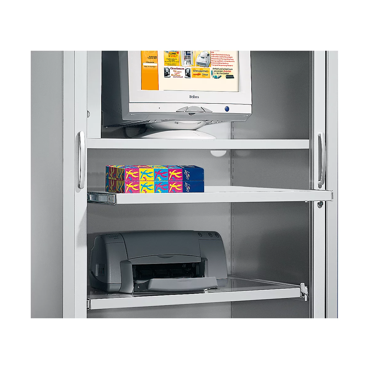 Schäfer Shop Select Étagère extractible, alu blanc, 1200 mm de large