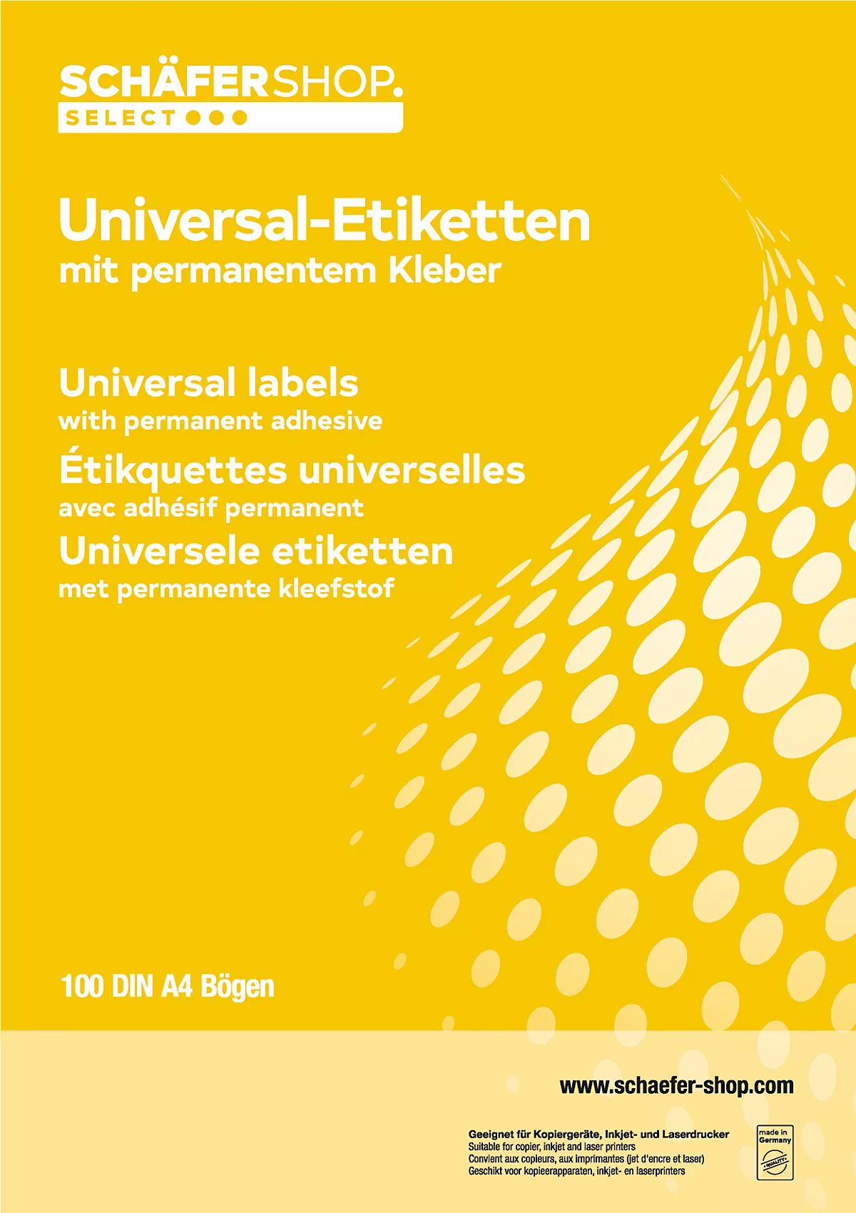 Schäfer Shop Select Etiquetas universales, 105,0 x 48,0 mm, Pegamento permanente, 1200 unidades