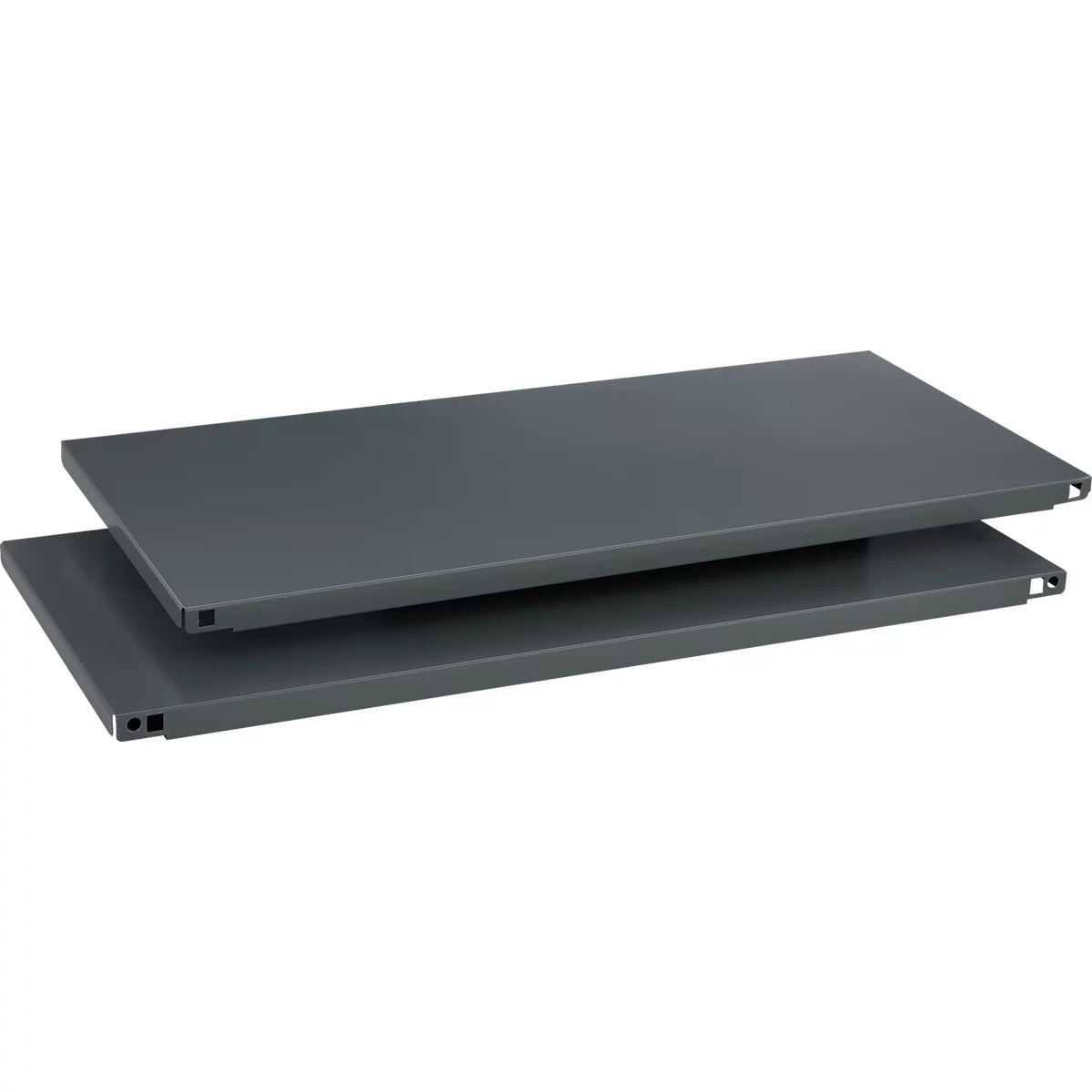 Schäfer Shop Select Fachboden MS, 2 Stück, B 800 x T 360 x H 25 mm, Stahl, RAL 7012 Basaltgrau