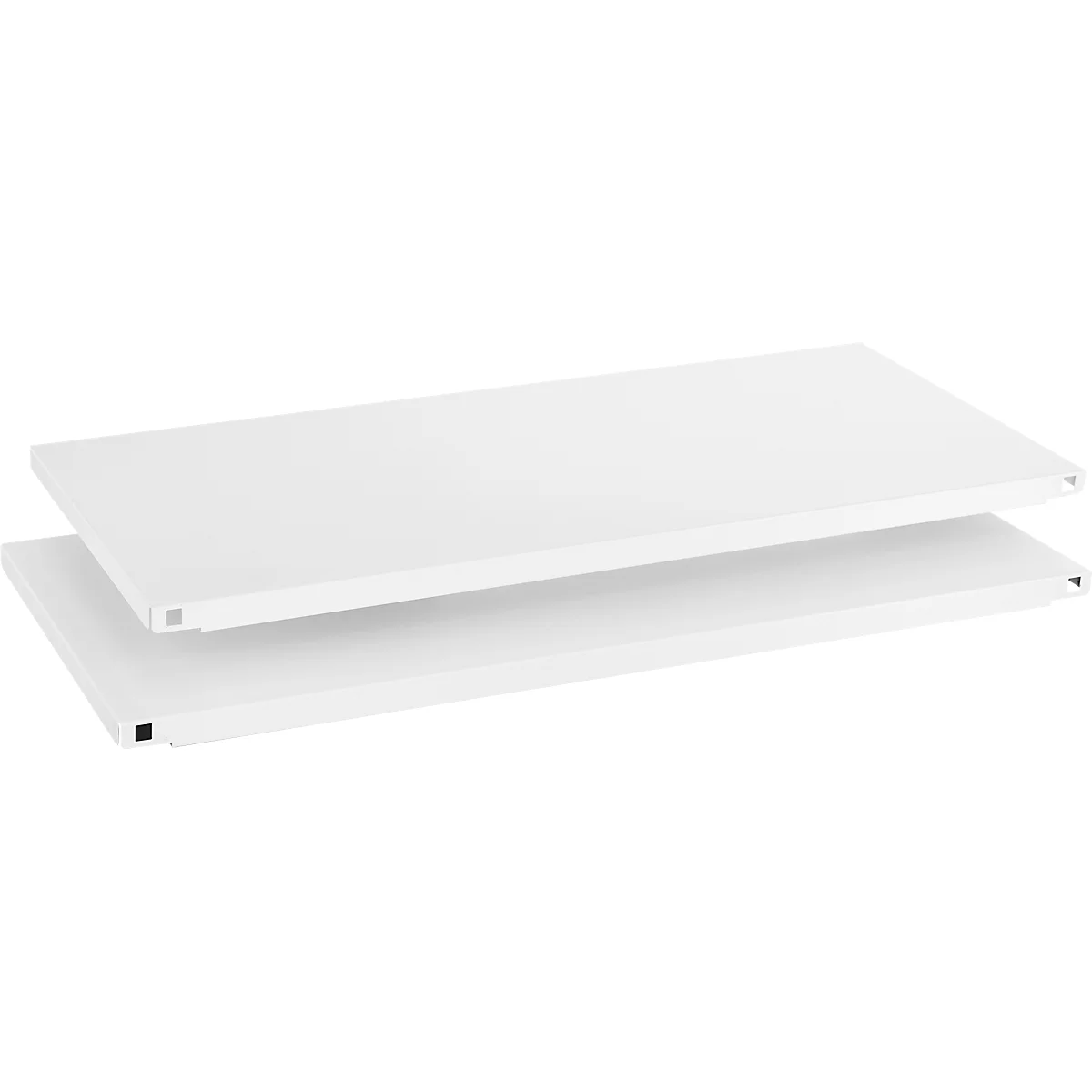 Schäfer Shop Select Fachboden MS, 2 Stück, B 800 x T 360 x H 25 mm, Stahl, RAL 9016 Verkehrsweiß