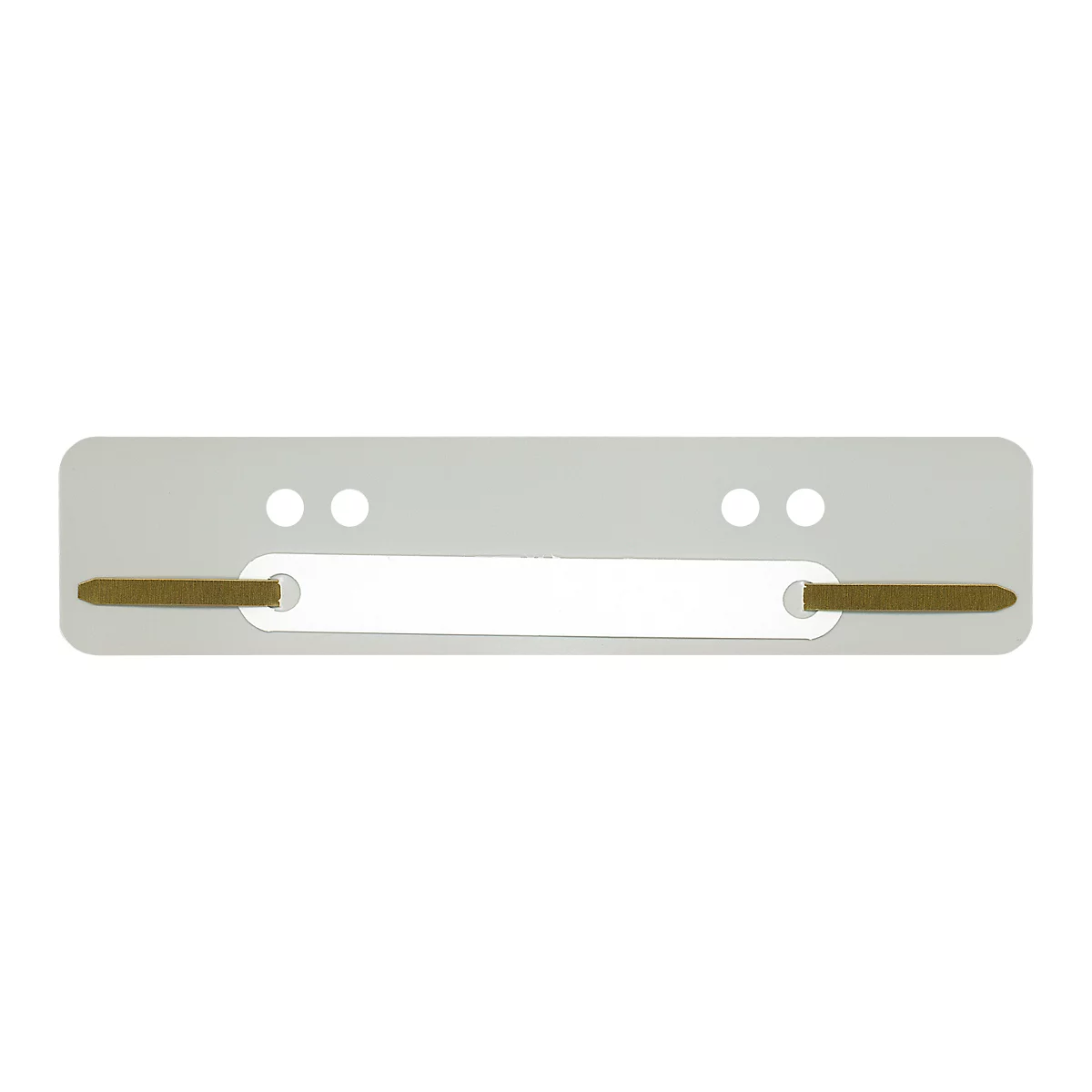 Grey plastic part with two brown pins.