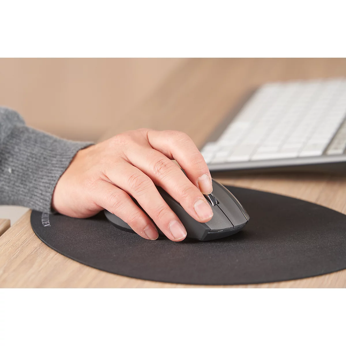 Schäfer Shop Select Funkmaus, 5 Tasten & Scrollrad, bis 1600 dpi, mit USB-Dongle, schwarz-grau