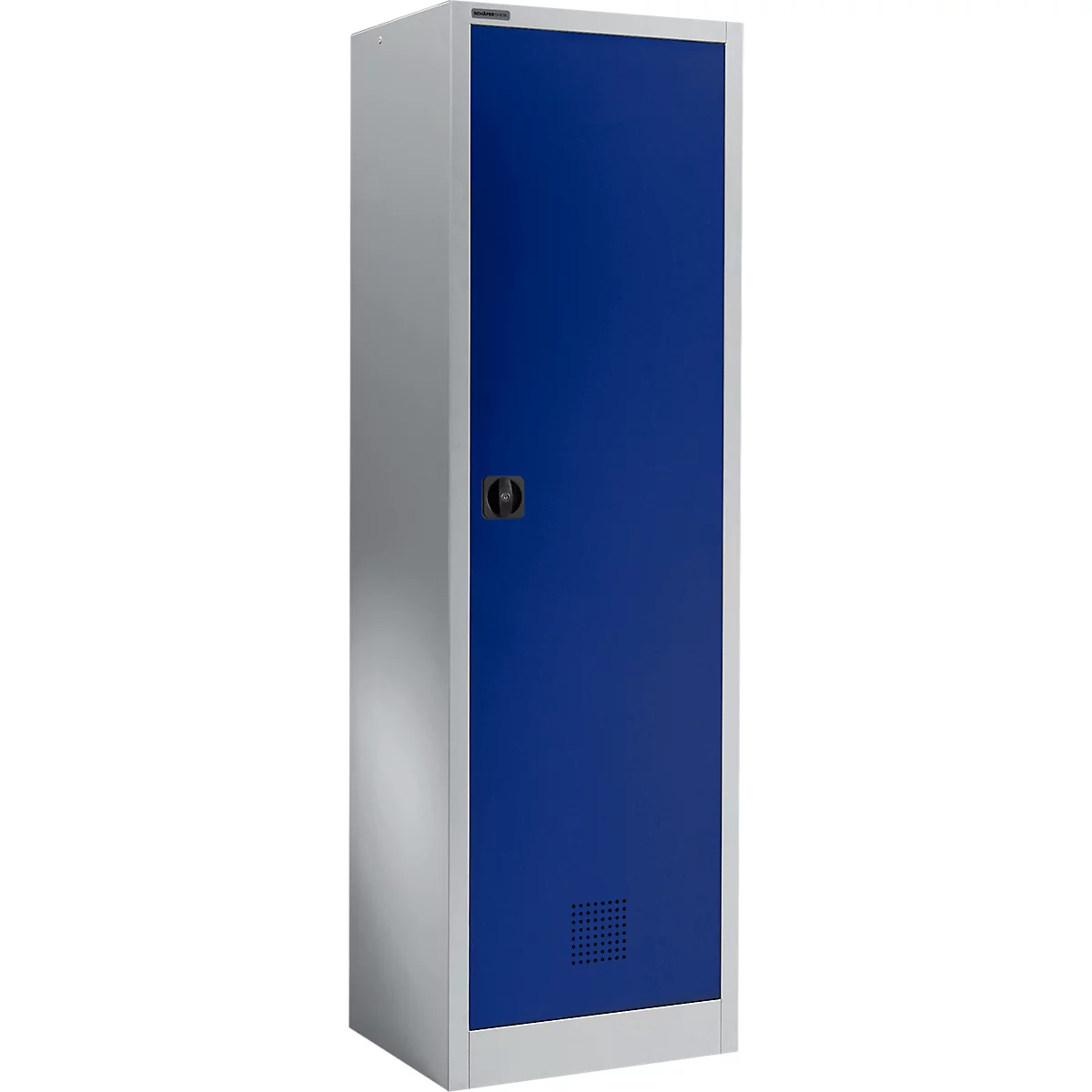Schäfer Shop Select Garderobenschrank EASY-WEAR, Zylinderschloss, H 1935 mm, weißalu/enzianblau RAL 9006/5010