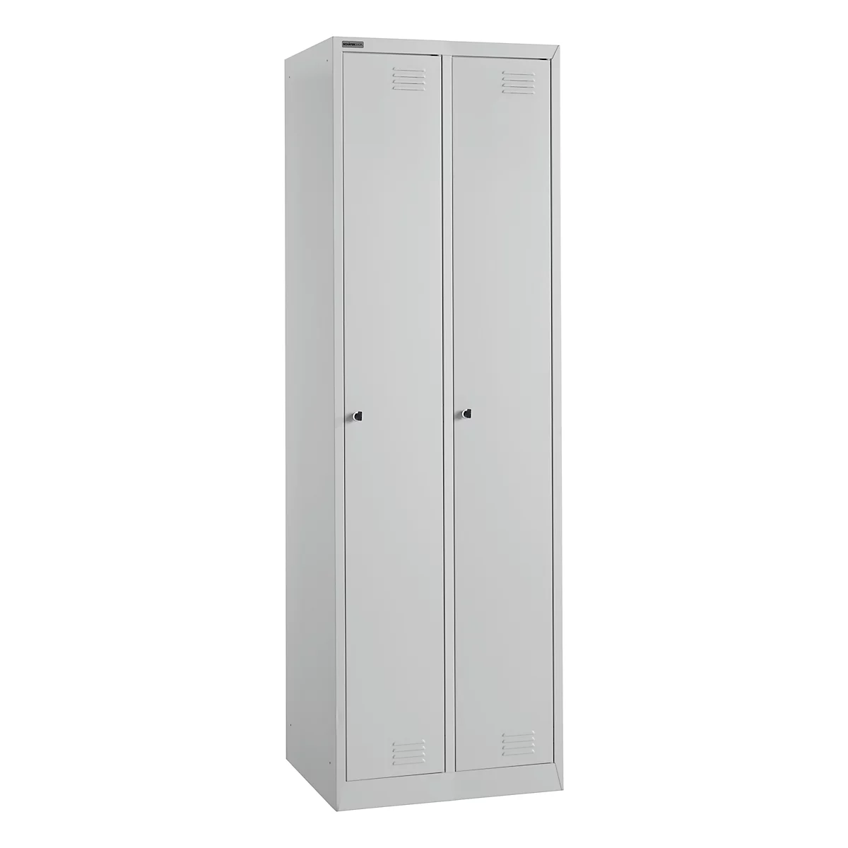 Schäfer Shop Select Garderobenspind Set, 2-teilig, jeweils 1 Abteil, 4 Einlegeböden, B 300 x T 457 x H 1800 mm, Feinblech, lichtgrau