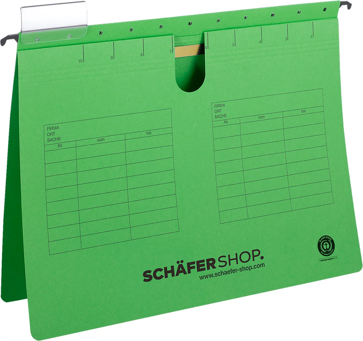 Schäfer Shop Select Hängehefter, DIN A4, Heftzunge oben, grün, 25 Stück