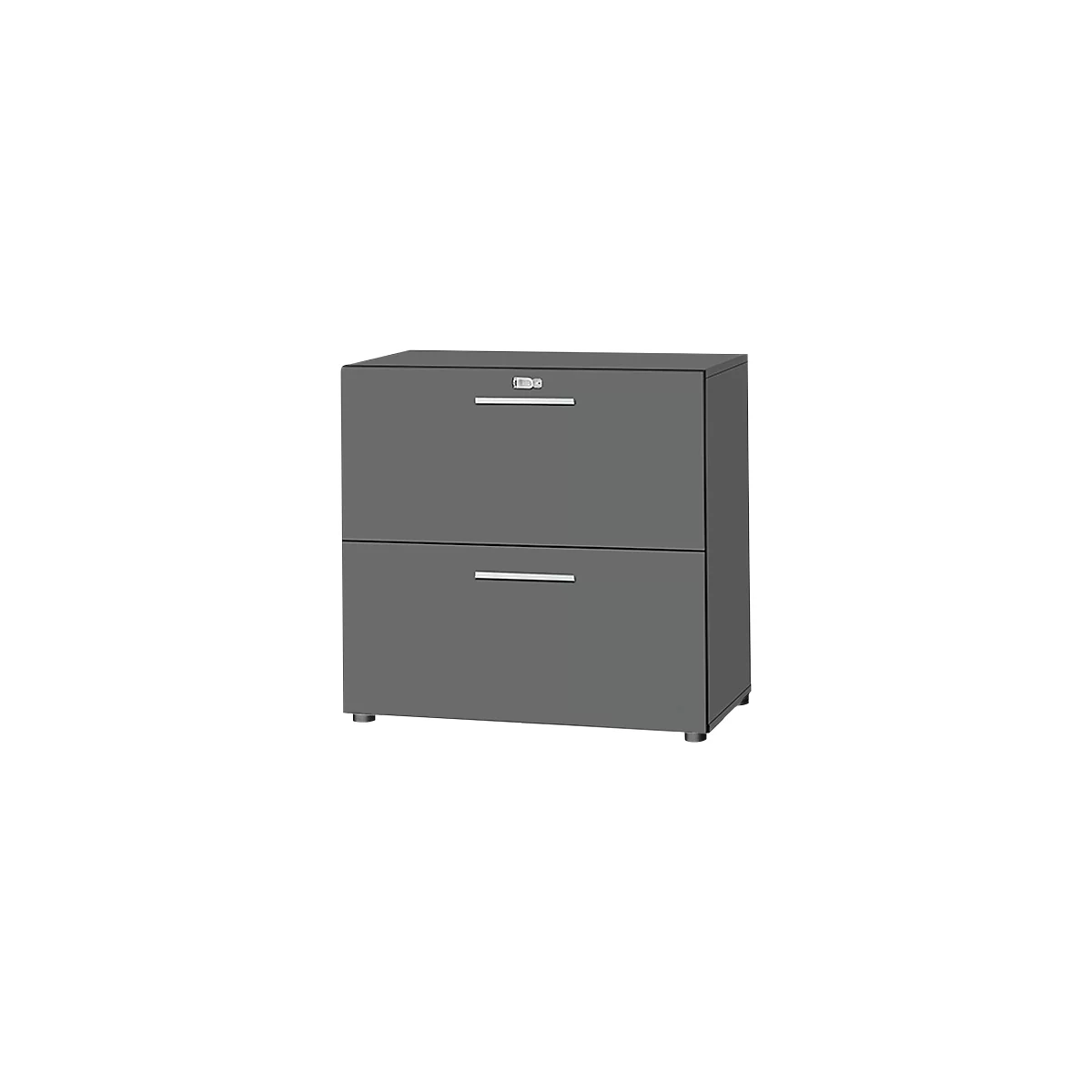 Schäfer Shop Select Hängeregistraturschrank SET UP, 2 HR-Schübe, abschließbar, B 800 x T 420 x H 788 mm, graphit/graphit