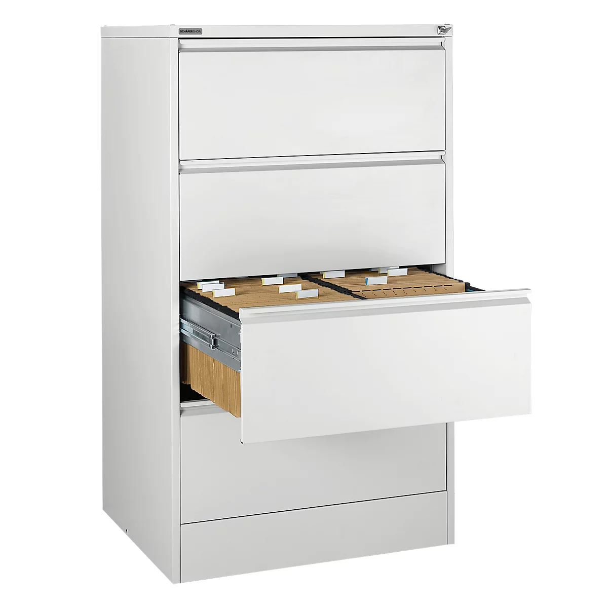 Schäfer Shop Select Hängeregistraturschrank, zweibahnig + 50 Hängeregistraturmappen 
