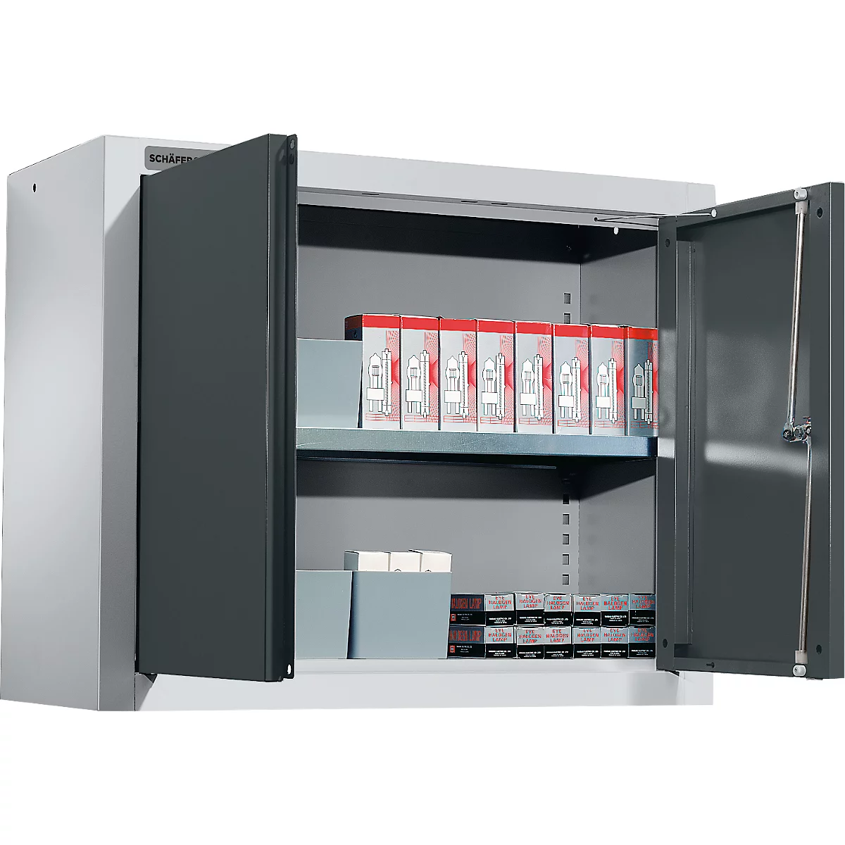 Schäfer Shop Select Hängeschrank MS 750, B 750 x T 320 x H 600 mm, weissaluminium/anthrazitgrau