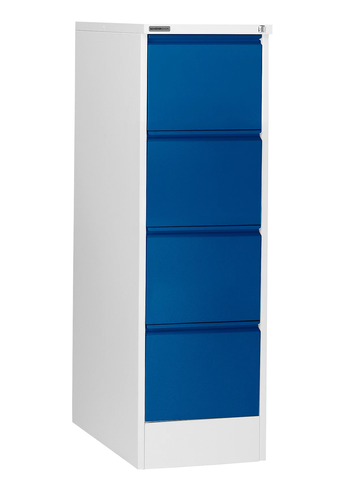 Schäfer Shop Select hangmappenkast H24ES, 1 rij, 4 schuifladen, 425 x 600 x 1350 mm gentiaanblauw