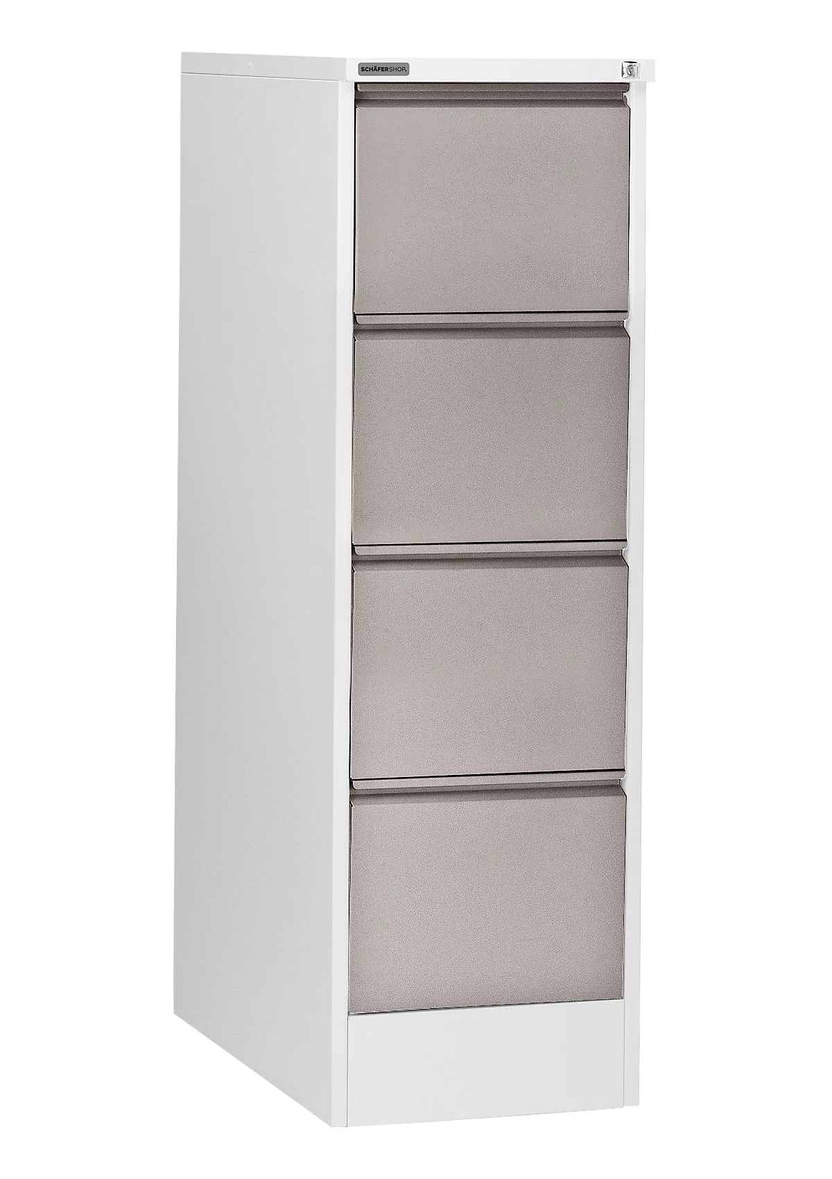 Schäfer Shop Select hangmappenkast H24ES, 1 rij, 4 schuifladen, 425 x 600 x 1350 mm platinagrijs
