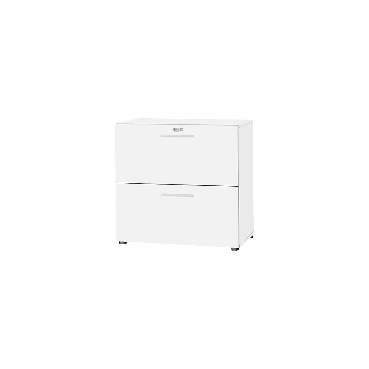 Schäfer Shop Select Hangmappenkast SET UP, 2 hangmappenladen, afsluitbaar, B 800 x D 420 x H 744 mm, wit/wit 