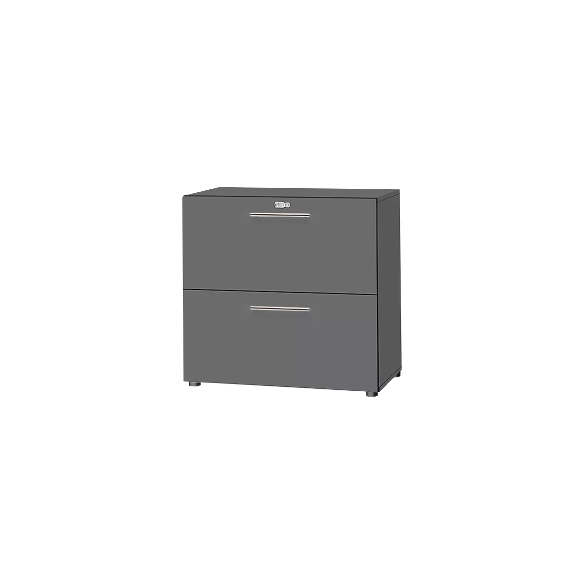 Schäfer Shop Select Hangmappenkast Start Off, 2 ordnerhoogten, afsluitbaar, B 800 x D 420 x H 744 mm, hout, grafiet/grafiet 