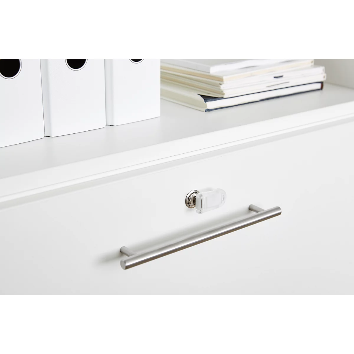 Schäfer Shop Select Hangmappenkast Start Off, 2 ordnerhoogten, afsluitbaar, B 800 x D 420 x H 744 mm, hout, wit/wit 