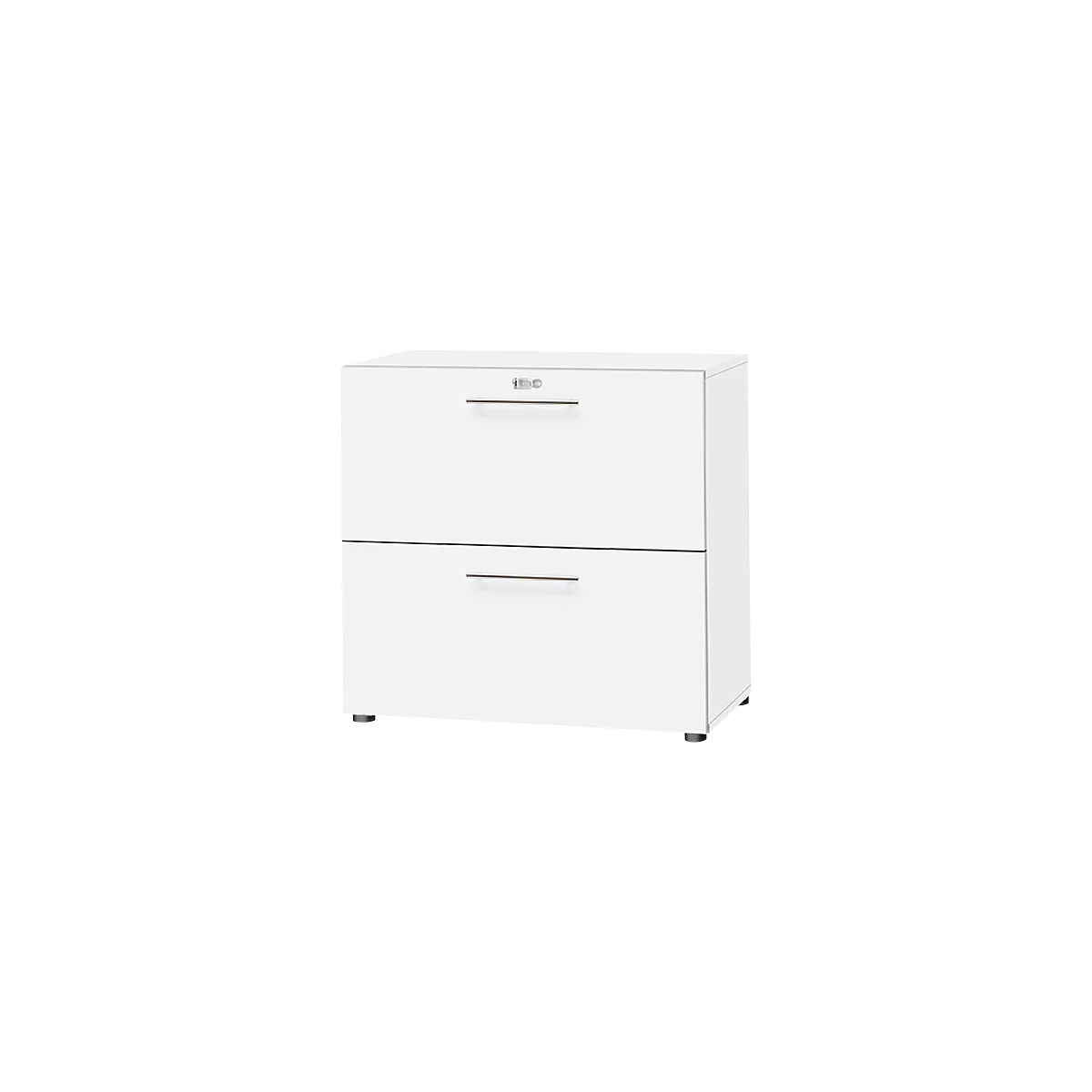 Schäfer Shop Select Hangmappenkast Start Off, 2 ordnerhoogten, afsluitbaar, B 800 x D 420 x H 744 mm, hout, wit/wit 