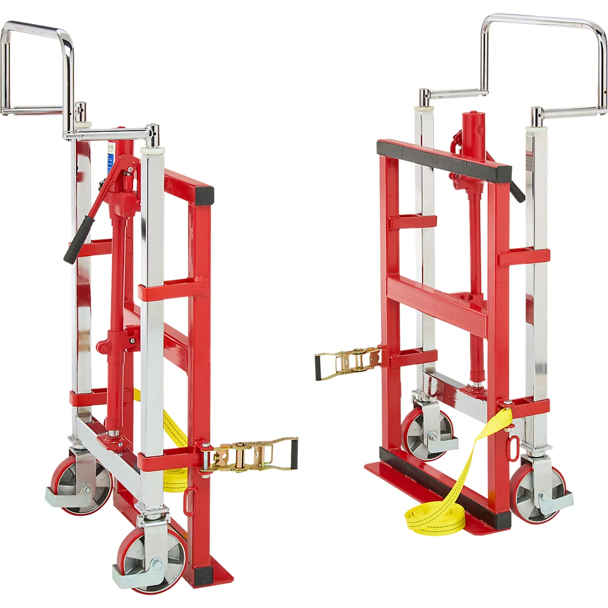 Schäfer Shop Select Hydraulischer Hubtransporter, Hubhöhe 100 mm, bis 1800 kg, Stahl, rot