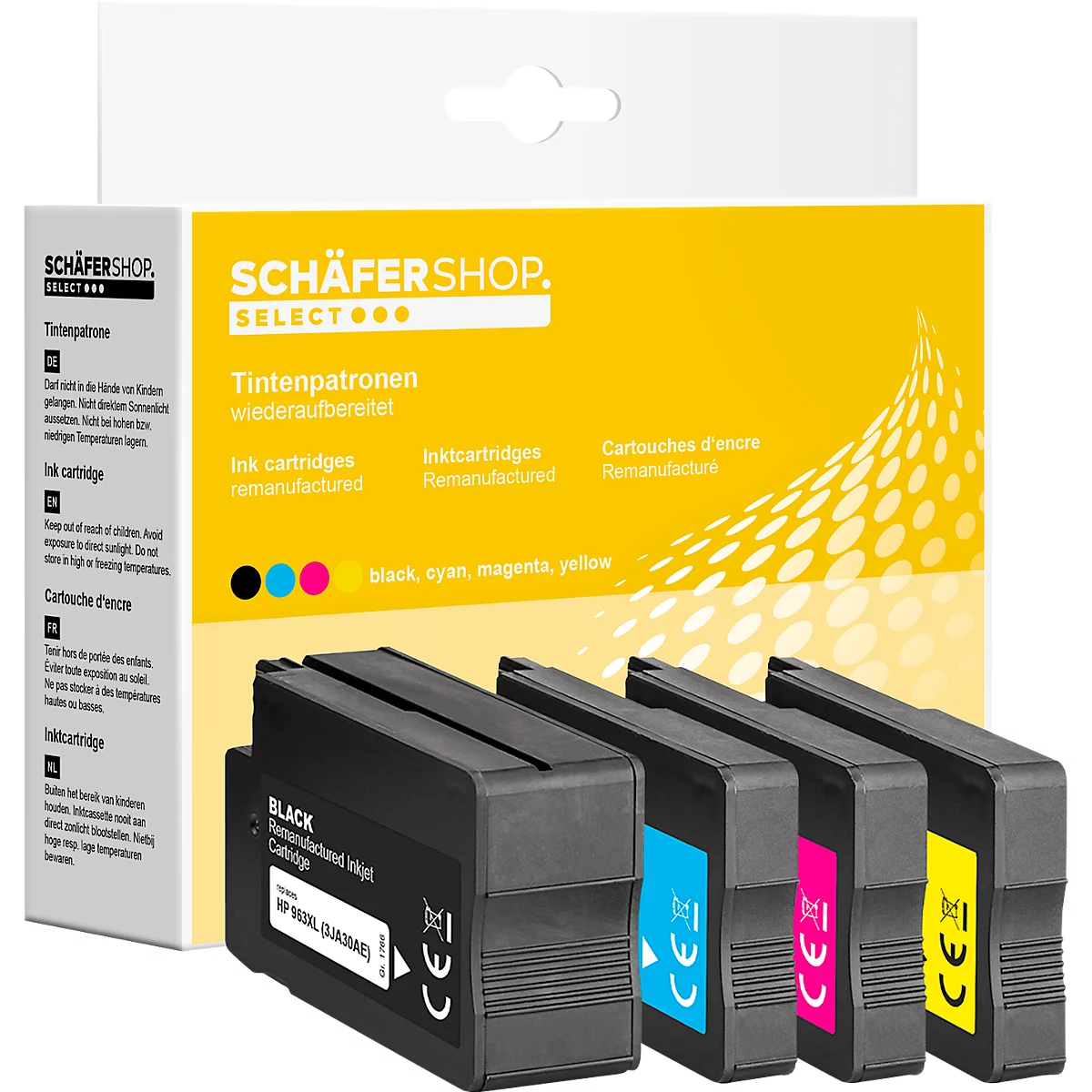 Schäfer Shop Select inktcartridges Multipack compatibel HP 963XL, zwart/cyaan/magenta/geel
