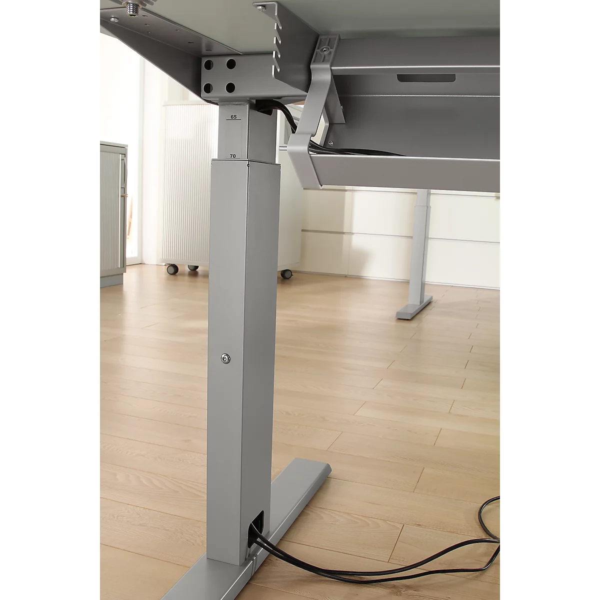 Schäfer Shop Select Kabelwanne aus Stahl, 1200 mm, weißalu, für Tische ab Breite 1600 mm