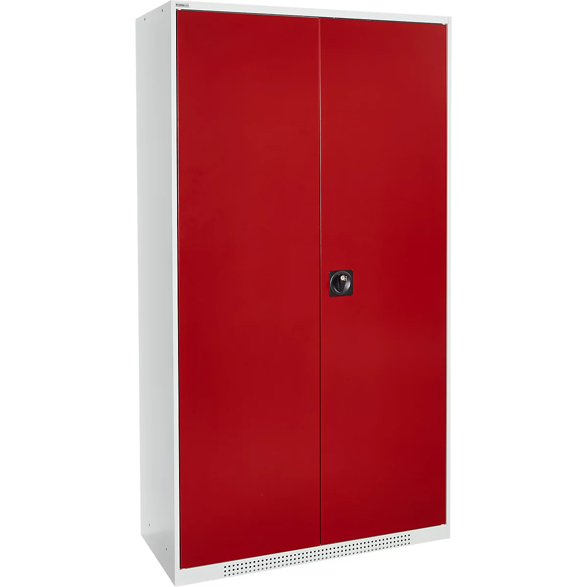 Schäfer Shop Select kast voor gevaarlijke stoffen, voor olie enz., 2 x 60 l vaten en 8 x 20 l bussen, B 1055 x D 520 x H 1950 mm, lichtgrijs/robijnrood