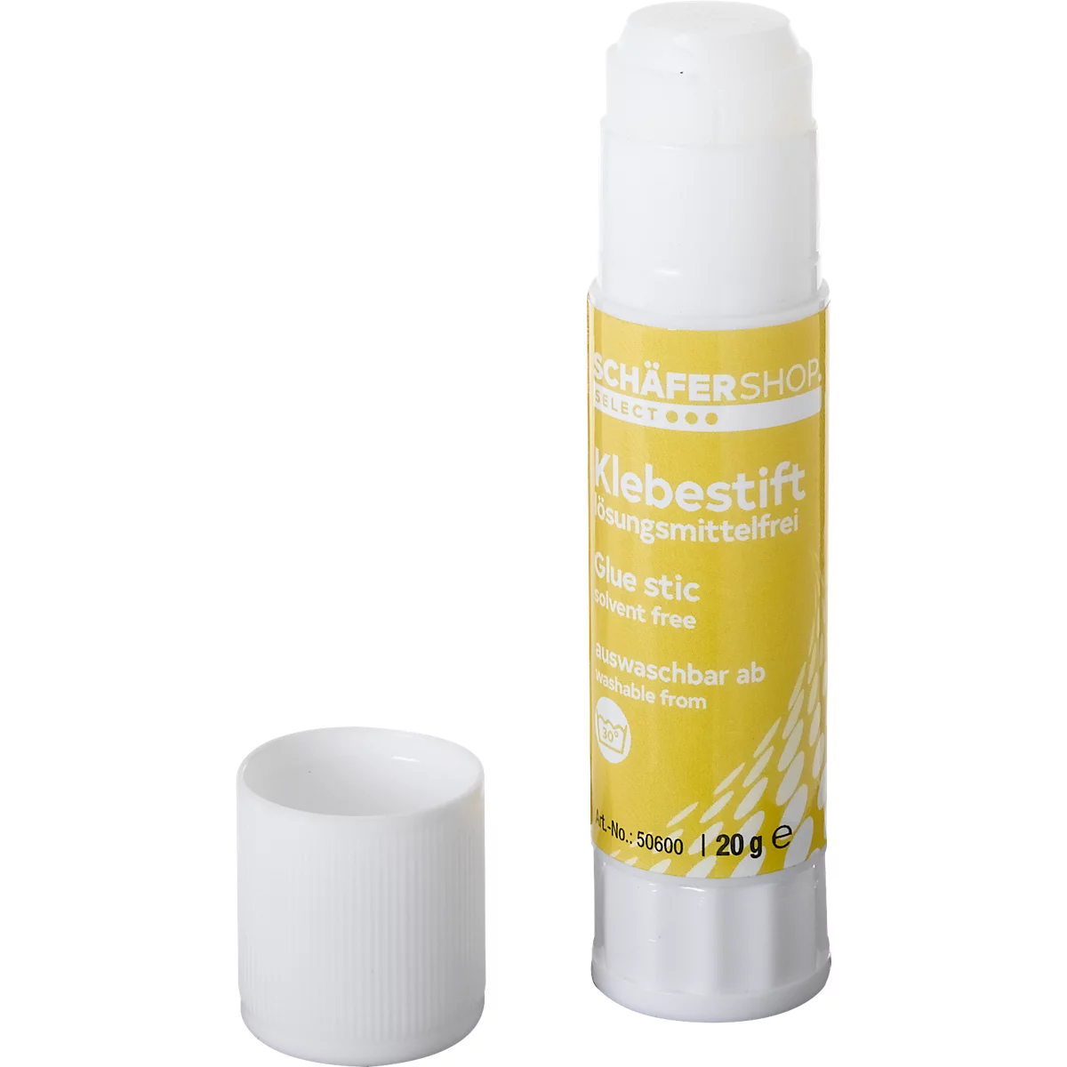 Schäfer Shop Select Klebestift, 20 Gramm, lösungsmittelfrei, geruchsarm, auswaschbar, transparent