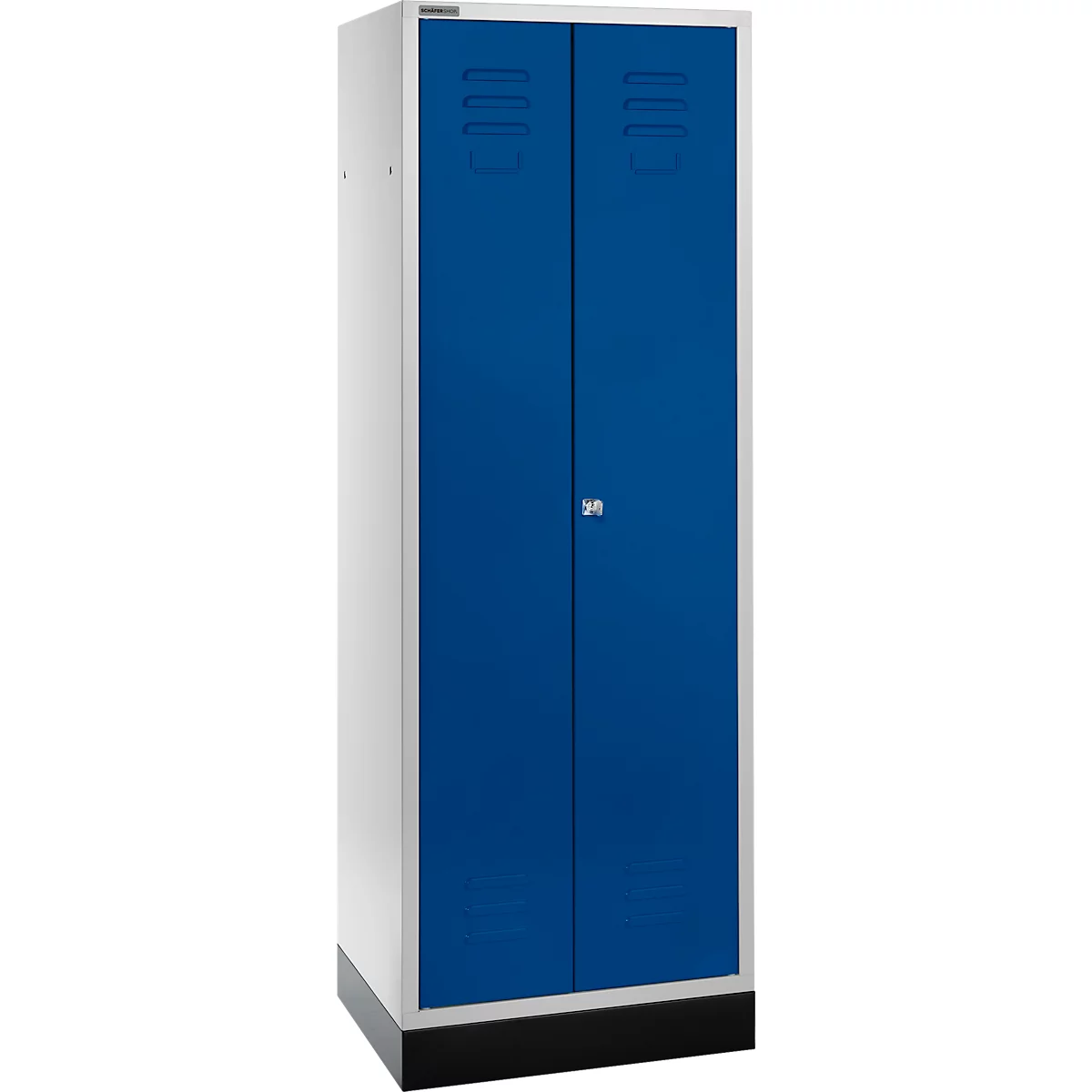 Schäfer Shop Select Kledinglocker, 2 deuren, met cilinderslot lichtgrijs/gentiaanblauw