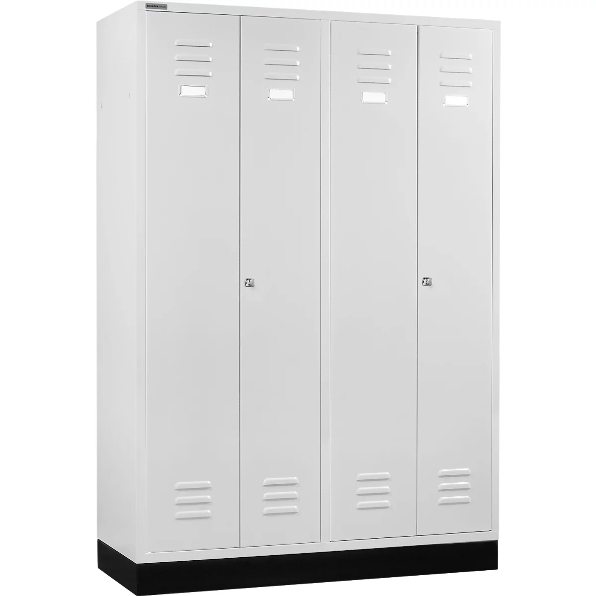 Schäfer Shop Select Kledinglocker, 4 deuren, met cilinderslot lichtgrijs/gentiaanblauw