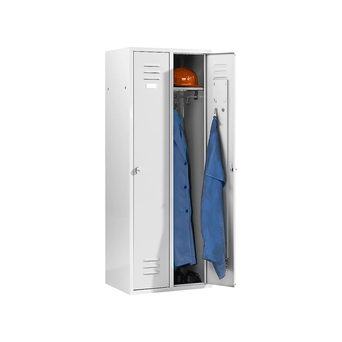 Schäfer Shop Select Kledinglocker met 2 compartimenten, draaigrendelslot, lichtgrijs/lichtgrijs