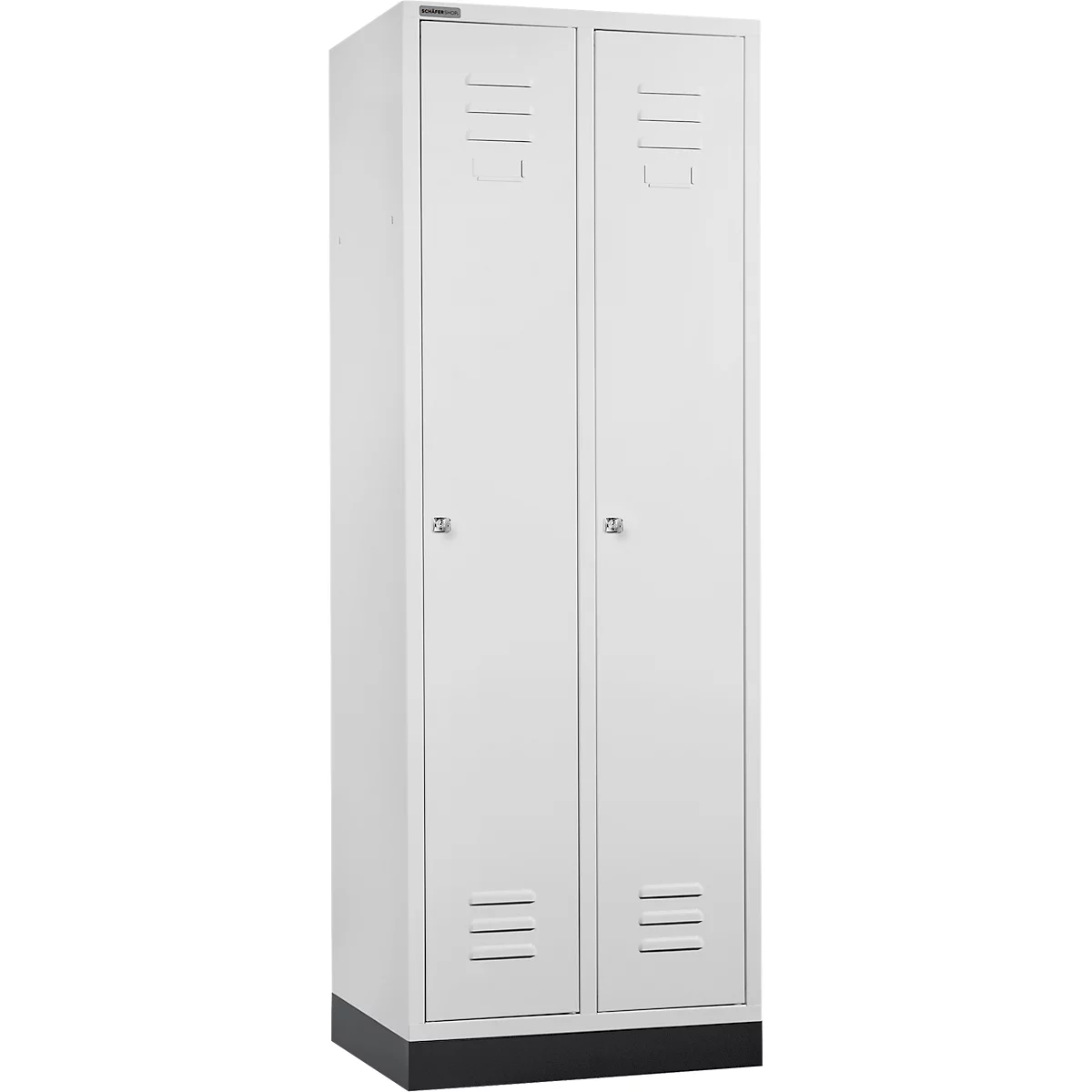 Schäfer Shop Select Kledinglocker, met 2 compartimenten, met fitting, cilinderslot, lichtgrijs/lichtgrijs