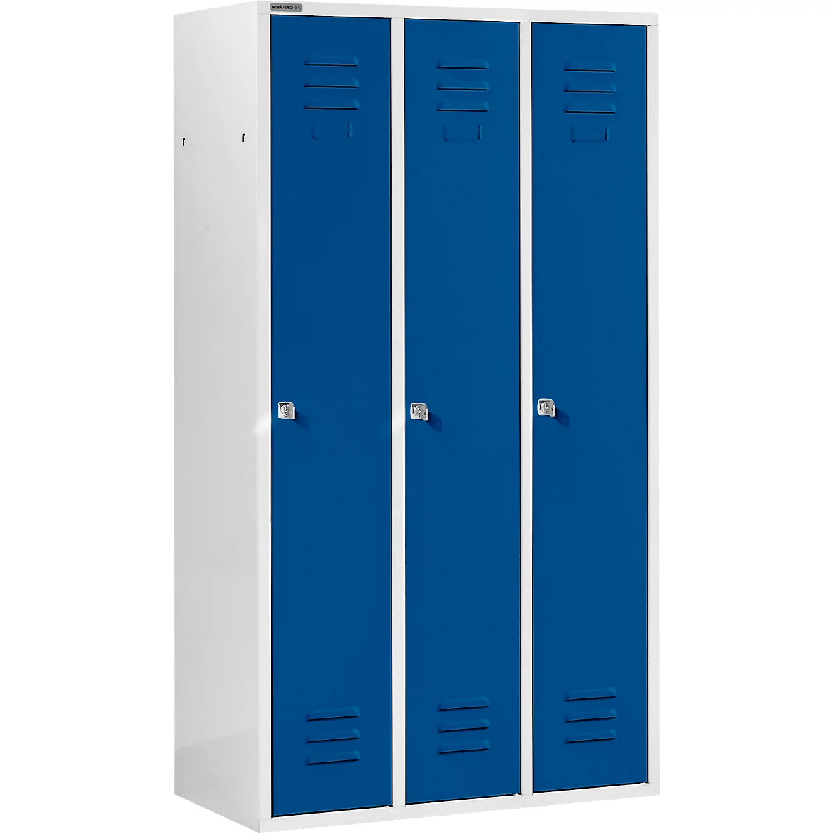 Schäfer Shop Select Kledinglocker met 3 compartimenten, cilinderslot, lichtgrijs/gentiaanblauw