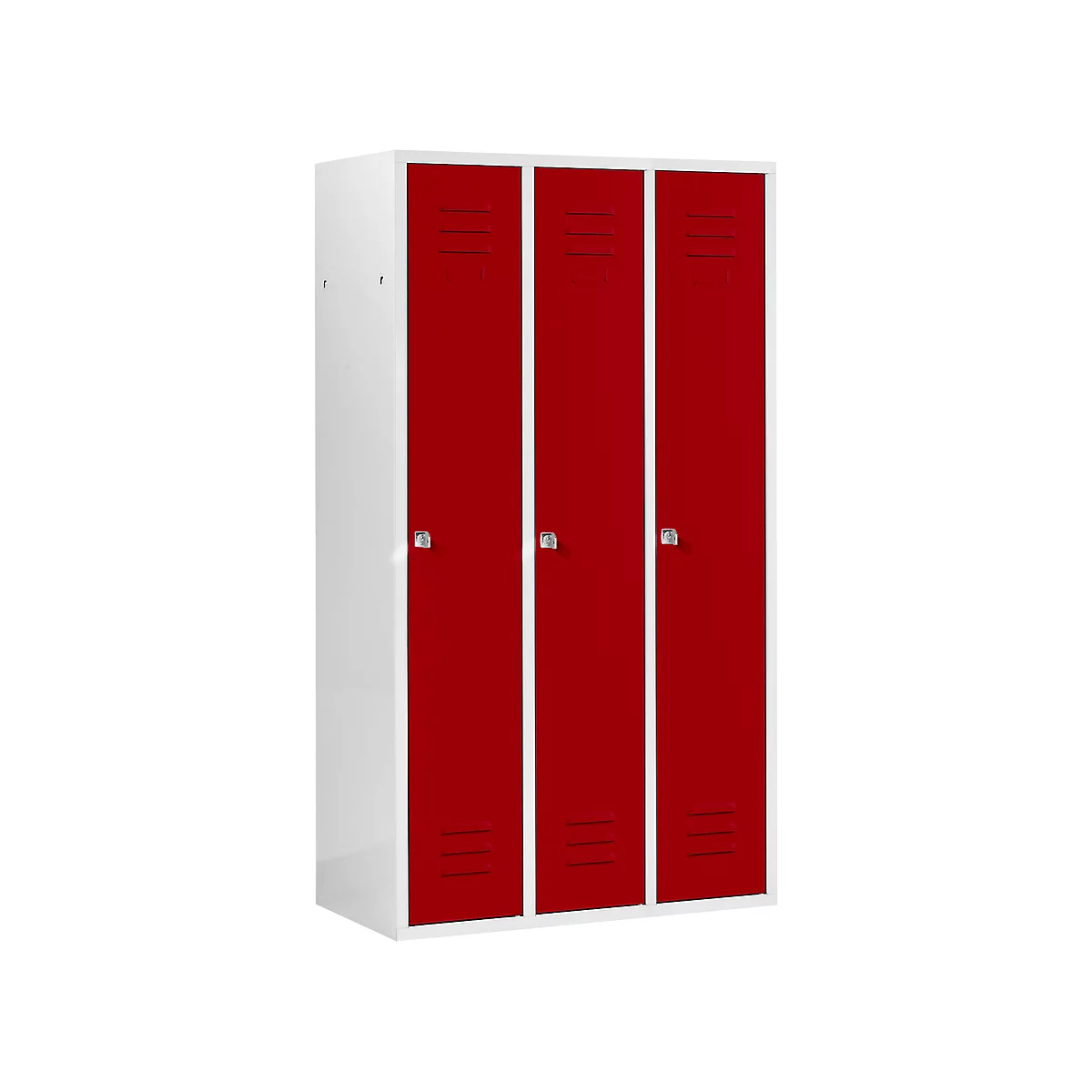 Schäfer Shop Select Kledinglocker met 3 compartimenten, cilinderslot, lichtgrijs/rood