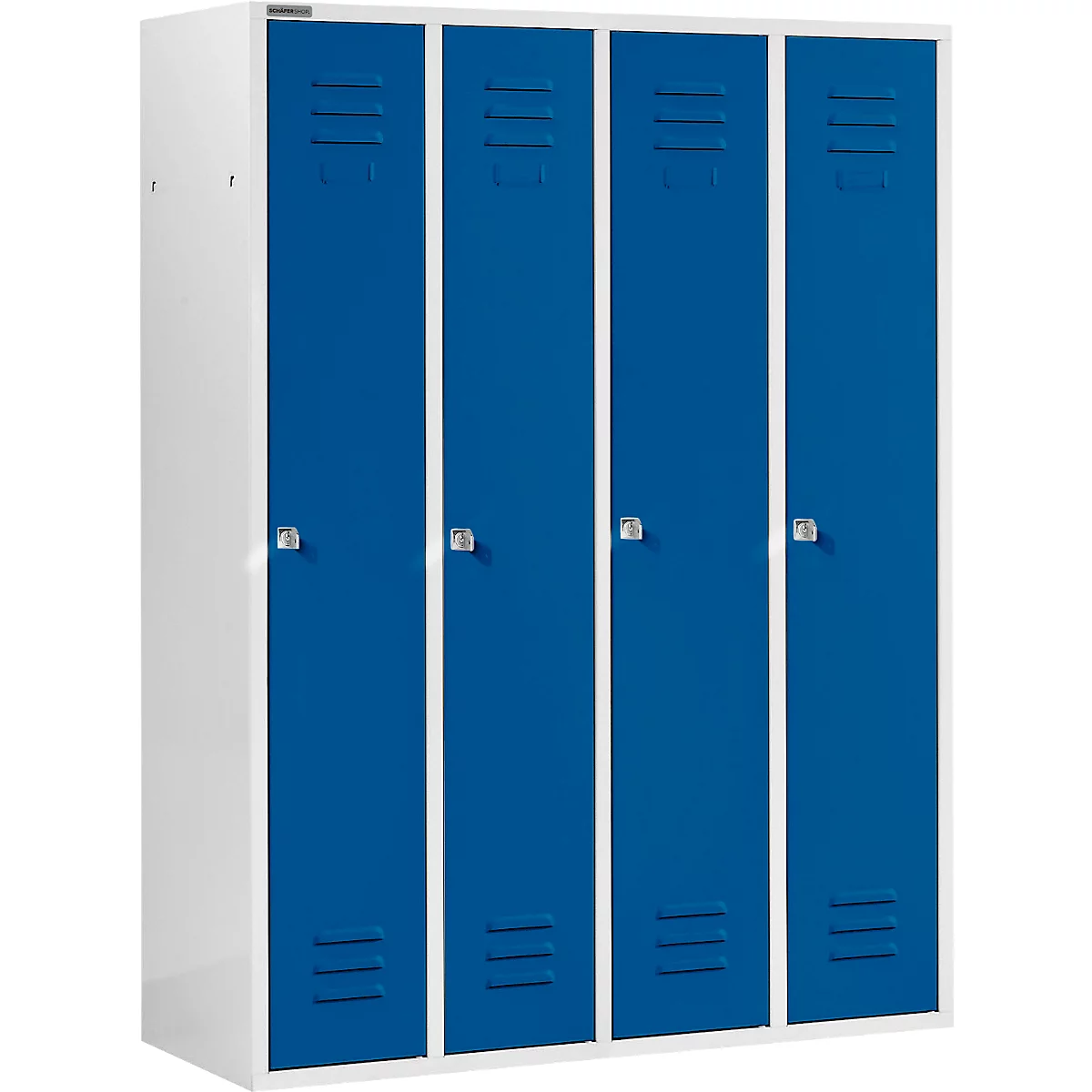 Schäfer Shop Select Kledinglocker met 4 compartimenten, cilinderslot, lichtgrijs/gentiaanblauw