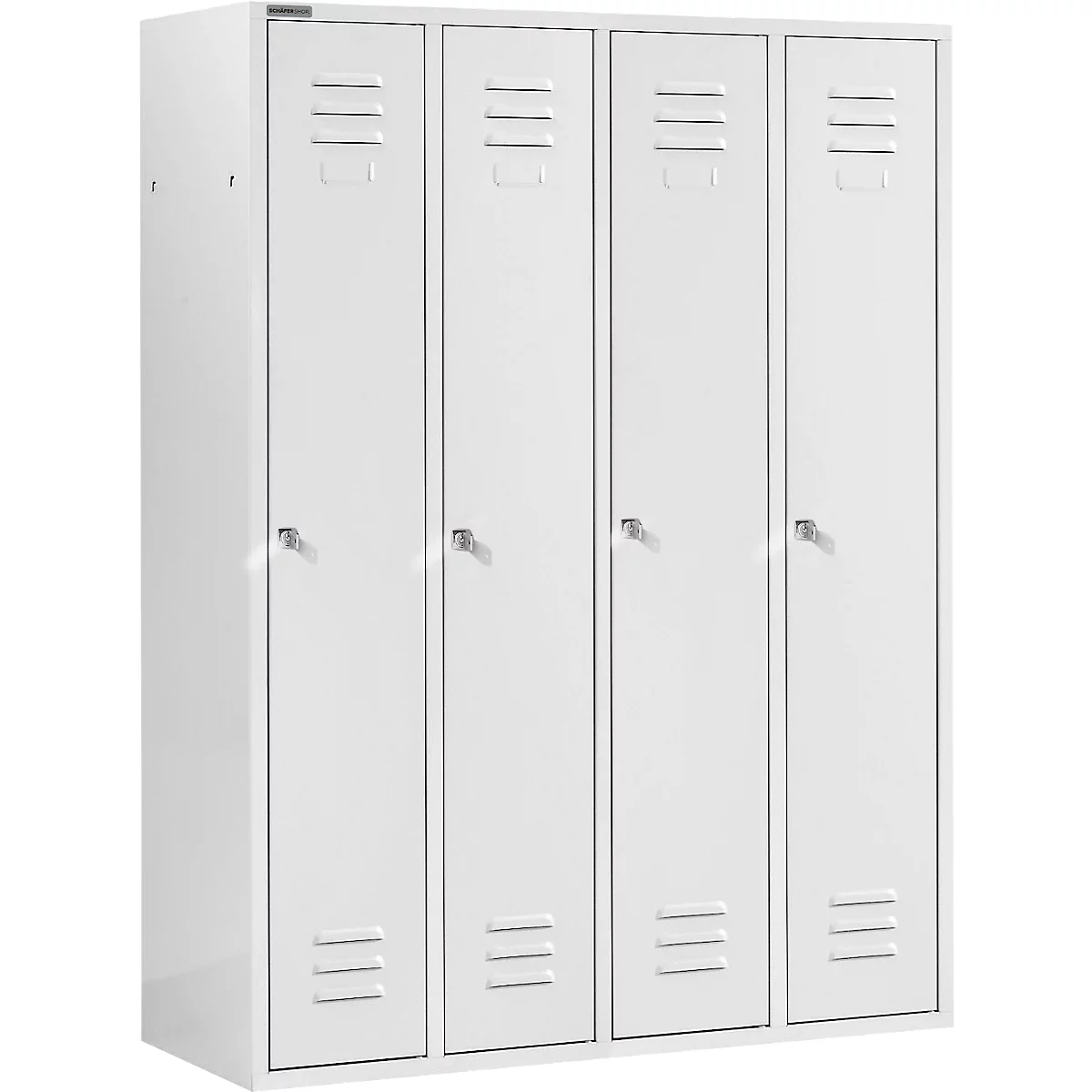 Schäfer Shop Select Kledinglocker met 4 compartimenten, cilinderslot, lichtgrijs/lichtgrijs