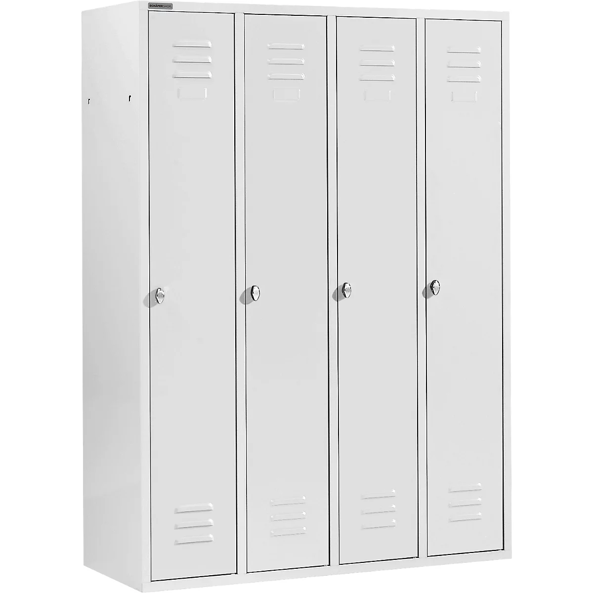 Schäfer Shop Select Kledinglocker met 4 compartimenten, draaigrendelslot, lichtgrijs/lichtgrijs