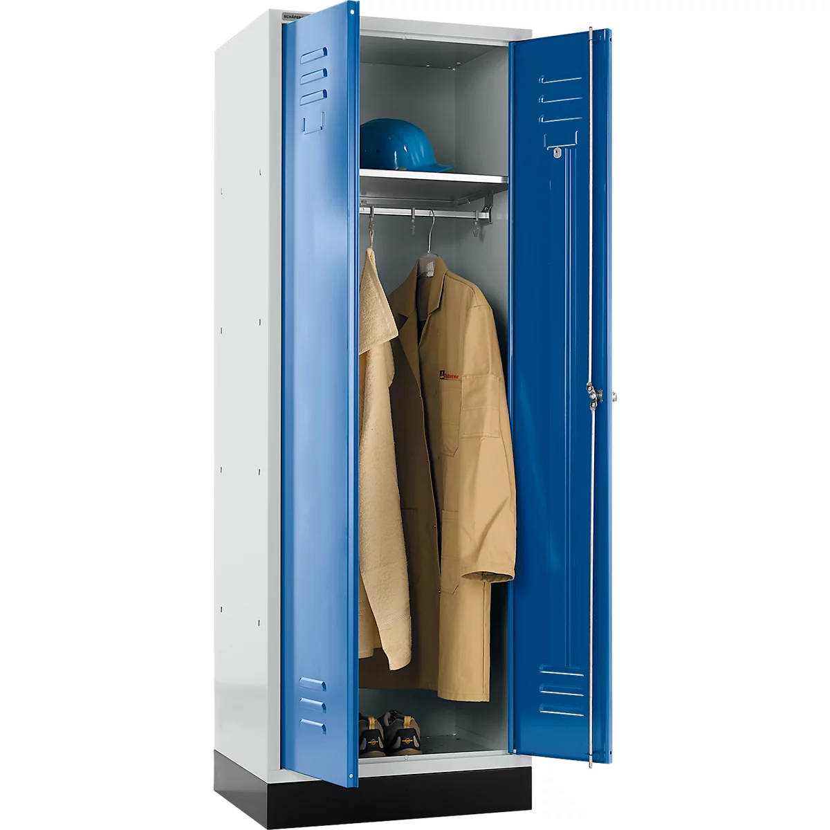 Schäfer Shop Select Kledinglocker, met cilinderslot lichtgrijs/gentiaanblauw