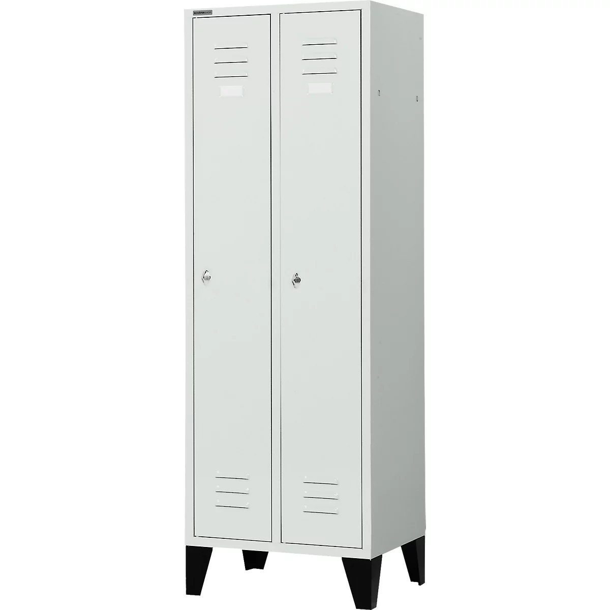 Schäfer Shop Select Kledinglocker met poten, draaigrendelslot, lichtgrijs/lichtgrijs
