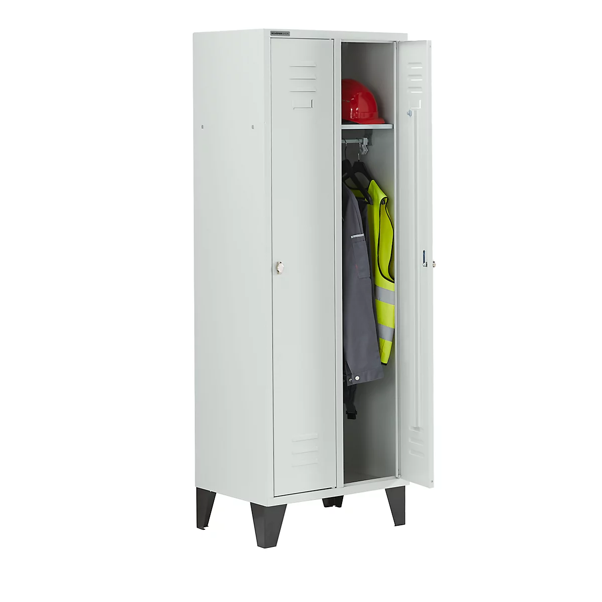 Schäfer Shop Select Kledinglocker met poten, draaigrendelslot, lichtgrijs/lichtgrijs