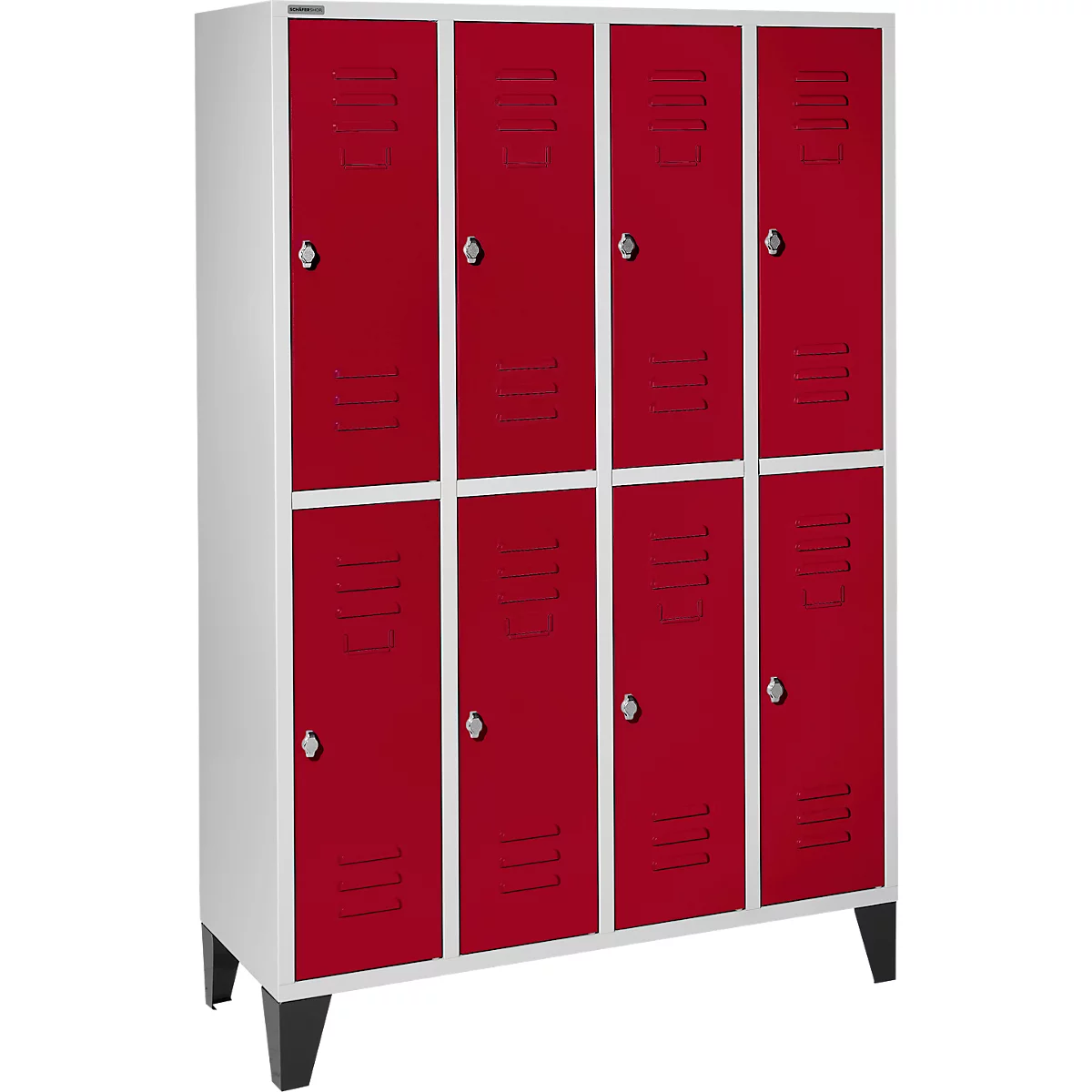 Schäfer Shop Select Kleiderspind, 4 x2 Abteile., m. Füßen, Drehriegelverschluss, Tür rubinrot