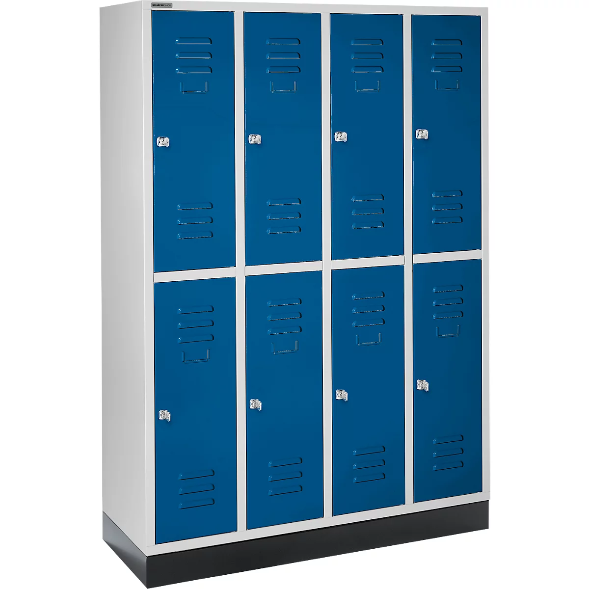 Schäfer Shop Select Kleiderspind, 4 x2 Abteile., m. Sockel, Zylinderschloss, Tür enzianblau