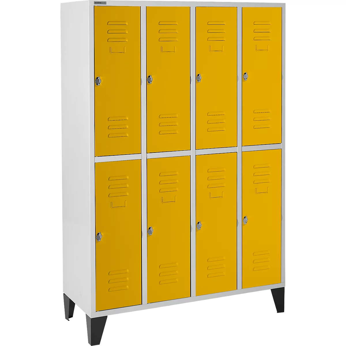Schäfer Shop Select Kleiderspind, 4x2 Abt., m. Füßen, Drehriegelverschluss, Tür gelb