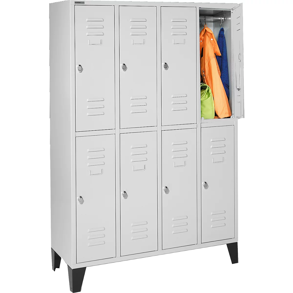 Schäfer Shop Select Kleiderspind, 4x2 Abt., m. Füßen, Drehriegelverschluss, Tür lichtgrau