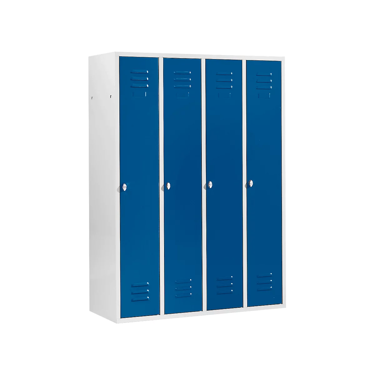 Schäfer Shop Select Kleiderspind mit 4 Abteilen, Drehriegelverschluss, lichtgrau/enzianblau