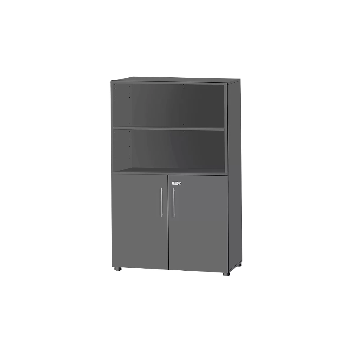 Schäfer Shop Select Kombischrank Start Off, 4 OH, abschließbar, B 800 x T 420 x H 1470 mm, Holz, graphit/graphit 