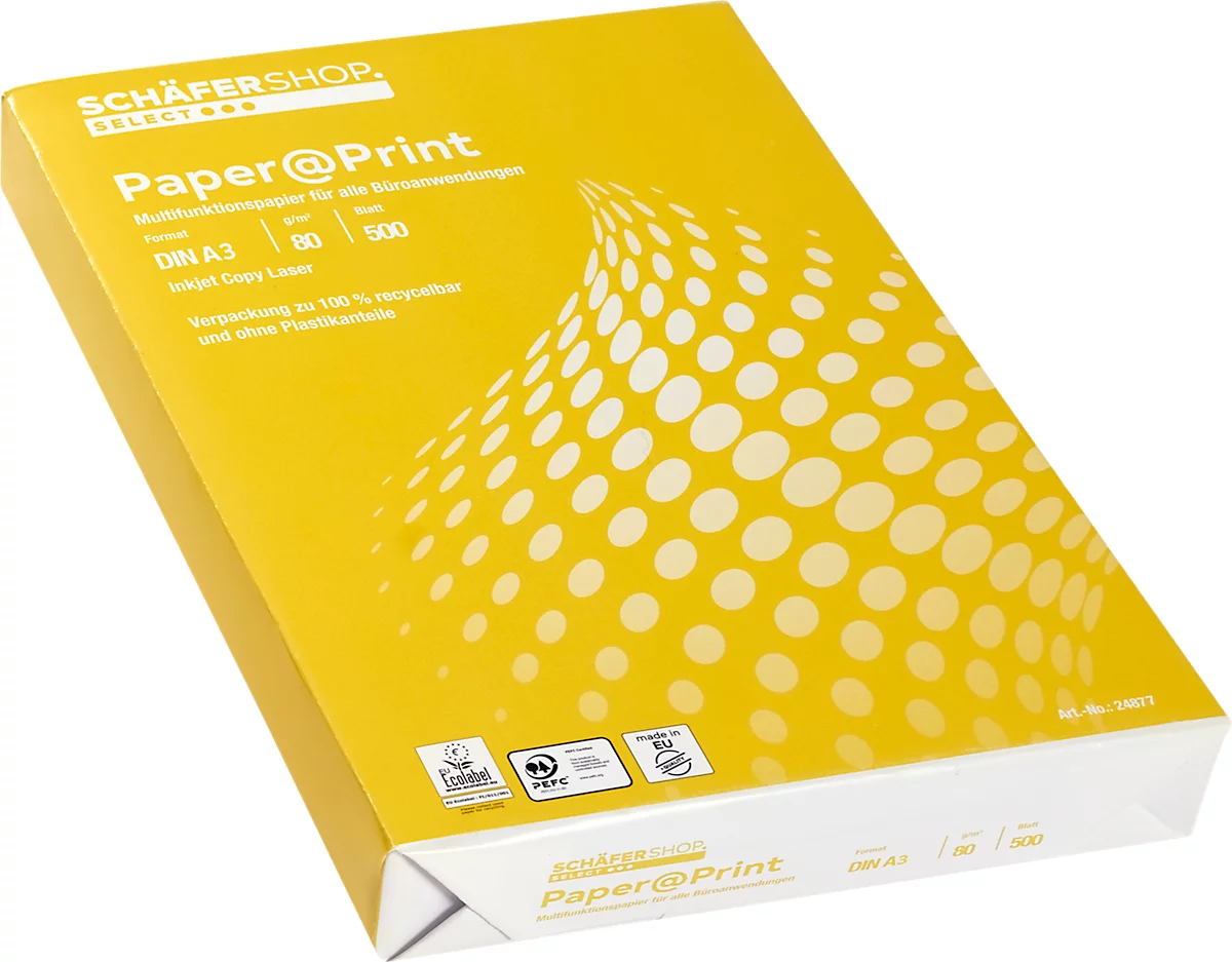 Schäfer Shop Select Kopierpapier Paper@Print, DIN A3, 80 g/m², weiß, 1 Paket = 500 Blatt