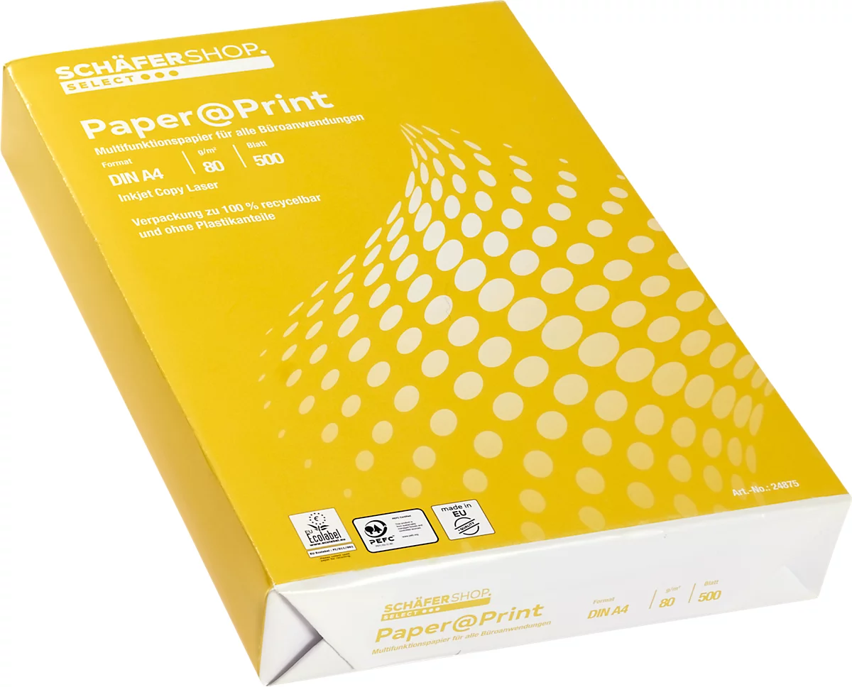 Schäfer Shop Select Kopierpapier Paper@Print, DIN A4, 80 g/m², weiß, 1 Karton = 10 x 500 Blatt