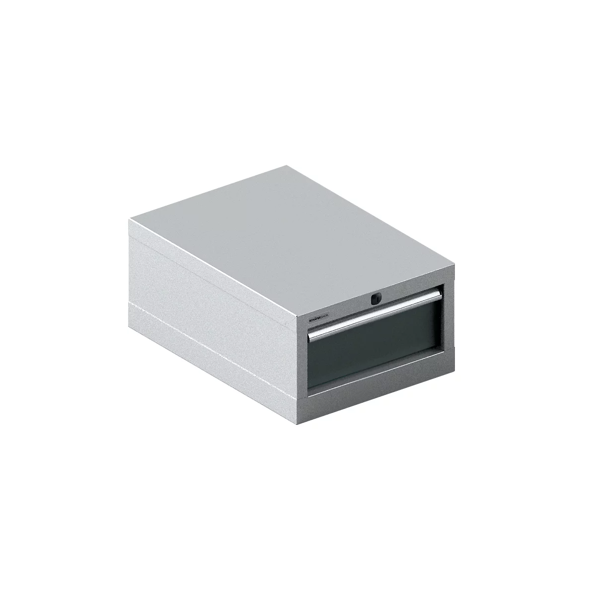 Schäfer Shop Select ladekast 18-27, 1 lade, tot 75 kg, B 411 x D 572 x H 250 mm, antracietgrijs/blank alu.-kleurig
