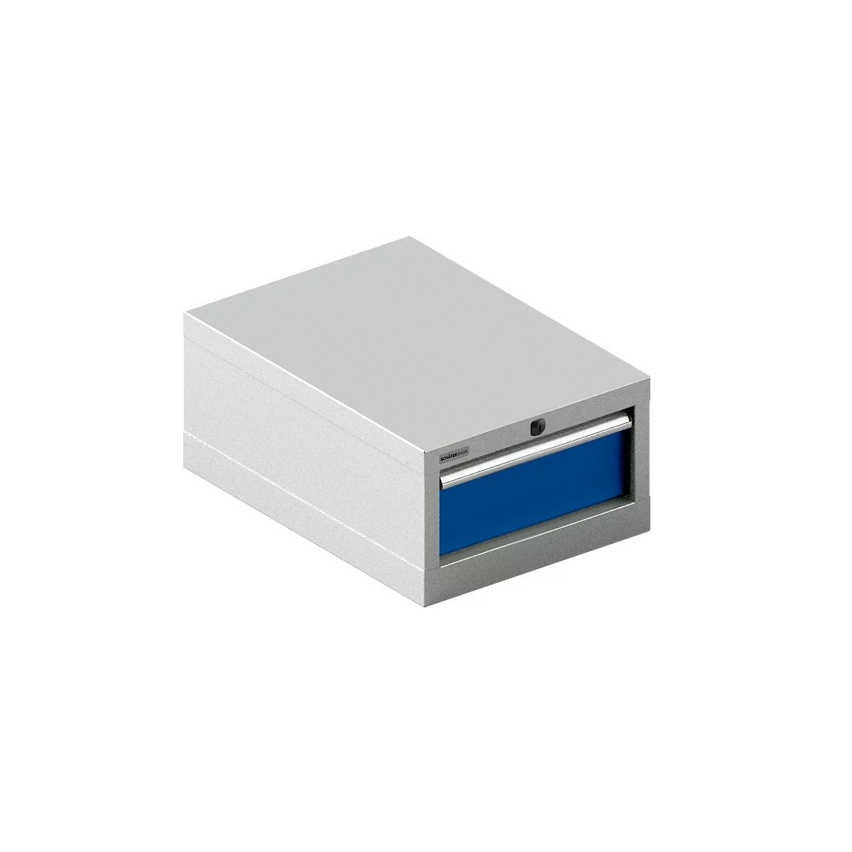 Schäfer Shop Select ladekast 18-27, 1 lade, tot 75 kg, B 411 x D 572 x H 250 mm, gentiaanblauw/lichtgrijs